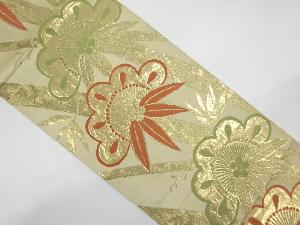 アンティーク　竹に梅模様織り出し袋帯（材料）